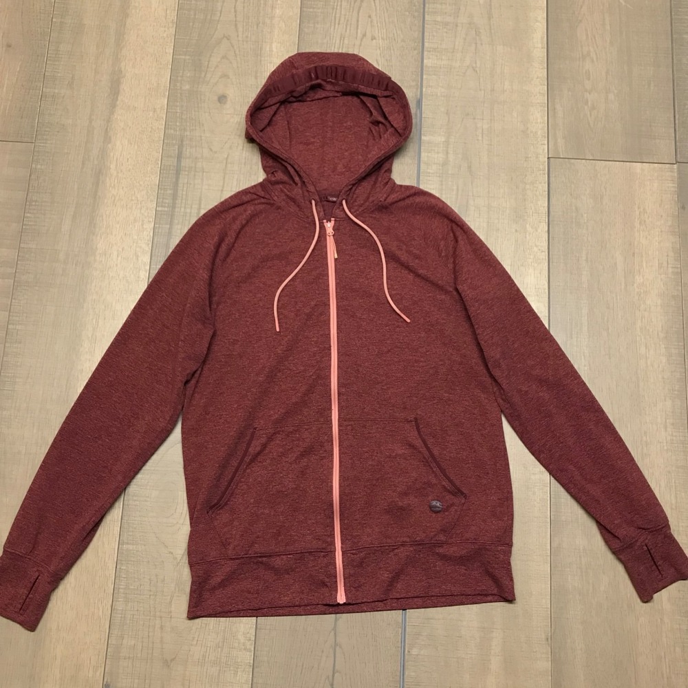 L.L. Bean Hoodie Sweatshirt Womens Size S Red‎ Rust Full Zip Cozy Winter Hiking